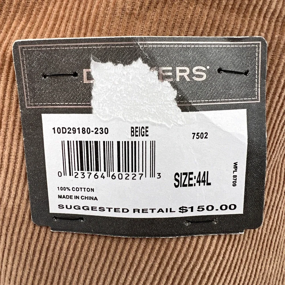 NEW Dockers Corduroy Blazer Sport Coat Jacket Men 44L‎ Beige Cotton Academia Ivy